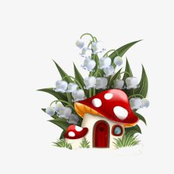 棕色铃铛手绘蘑菇高清图片