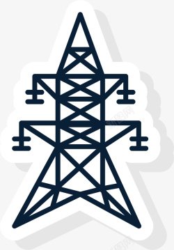 电工图标电塔扁平风格矢量图图标高清图片