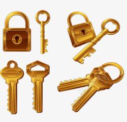 金钥匙锁子素材
