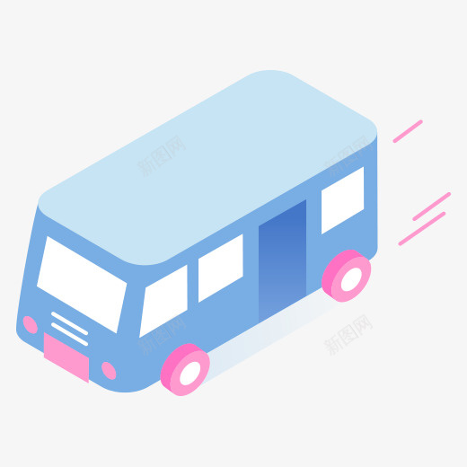 一辆立体化的蓝色巴士图标psd_新图网 https://ixintu.com 25D图标 一辆巴士 交通工具 公交 大巴 立体化 蓝色 蓝色城市公交车