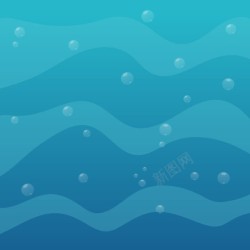 蓝色海洋卡通背景素材