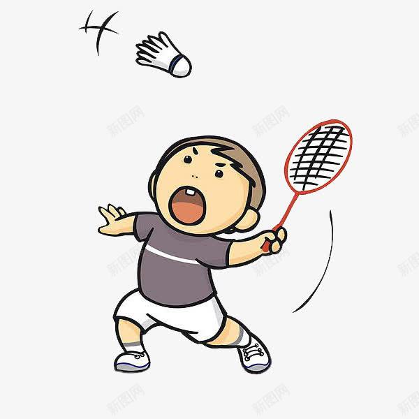 打羽毛球的男孩png免抠素材_新图网 https://ixintu.com 卡通 可爱的 小男孩 帅气的 手绘 简笔 羽毛球 羽毛球赛插画