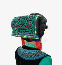 彝族妇女头巾上的花纹素材