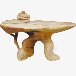 弥勒佛工艺品根雕茶桌高清图片