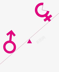 男女平等符号跷跷板素材