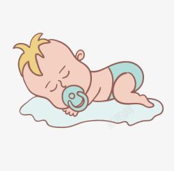 包着纸尿裤的小孩睡觉的宝宝高清图片