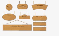 木制挂牌卡通风格木板挂牌招牌高清图片