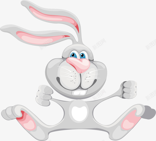 可爱的小兔子矢量图ai免抠素材_新图网 https://ixintu.com 兔子 动物 可爱的 大眼睛 微笑 灰色 长耳朵 矢量图