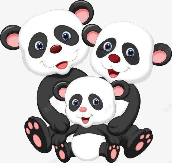 幸福的熊猫三口之家png免抠素材_新图网 https://ixintu.com 一家人 一家人手绘 三口之家 动物 动物家庭 幸福 情亲 温暖 熊猫