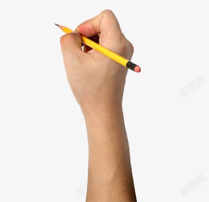手拿铅笔png免抠素材_新图网 https://ixintu.com 手 手拿铅笔 笔 铅笔