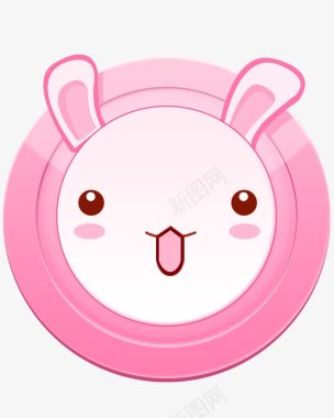 布偶兔免扣素材可爱粉色小白兔按钮图标图标