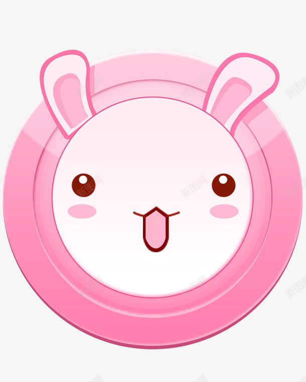 可爱粉色小白兔按钮图标png_新图网 https://ixintu.com 兔头 兔子 兔宝宝 动物图标 卡通图标 圆形 小白兔 形状圆图案图标 按钮 粉色图标