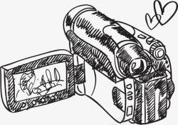 家庭摄影机卡通手绘视频录制高清图片