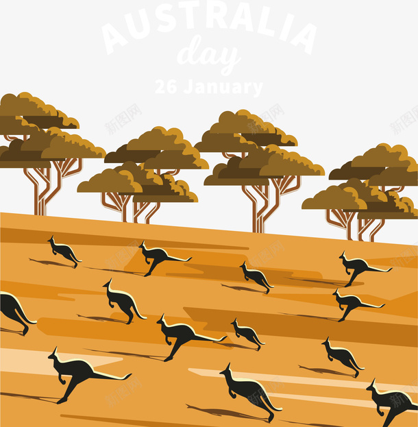 大草原上奔跑的袋鼠png免抠素材_新图网 https://ixintu.com 澳大利亚 澳大利亚日 矢量png 草原袋鼠 袋鼠 野生袋鼠