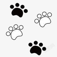 黑色小狗脚印卡通狗狗脚印高清图片