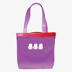 紫色布质手提袋素材