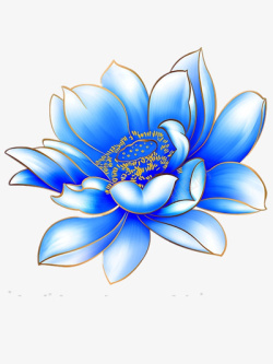 蓝色花蕊妖艳的荷花高清图片