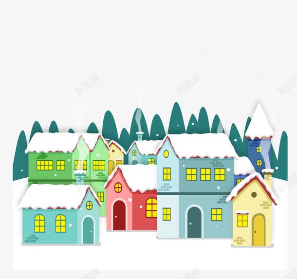 被雪覆盖的小房子png免抠素材_新图网 https://ixintu.com 屋顶雪 房子 雪地 雪屋顶