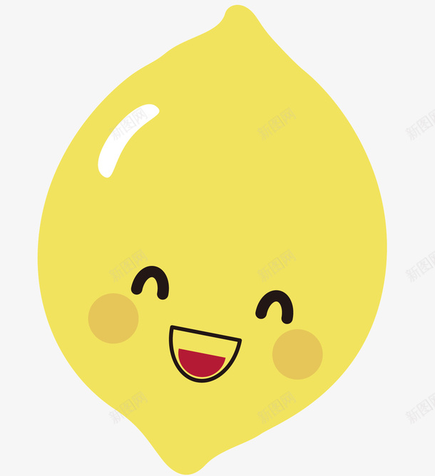 一个金黄色的柠檬矢量图ai免抠素材_新图网 https://ixintu.com 卡通图案 可爱的食物 水果柠檬 水果蔬菜 红色的嘴巴 金黄色的食物 矢量图