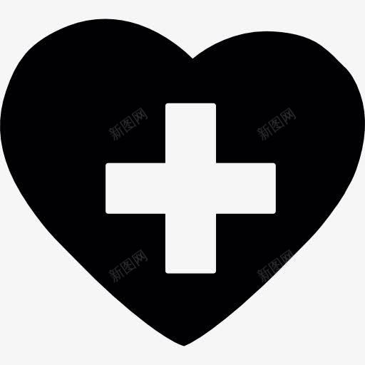 医疗救助的象征图标png_新图网 https://ixintu.com 保健 健康的心 医疗 医药 十字架标志 黑白十字架