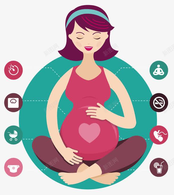 卡通孕妇瑜伽png免抠素材_新图网 https://ixintu.com 健身 卡通孕妇 孕妇 孕妇瑜伽 孕期 宝宝 锻炼身体