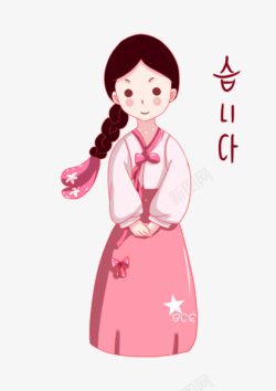 女孩朝鲜族卡通朝鲜女孩高清图片