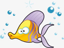 海生生物世界海洋日吐泡泡的鱼高清图片
