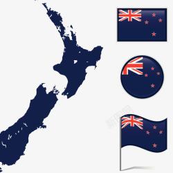澳洲新西兰旅游澳洲地图元素高清图片