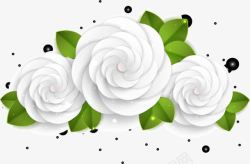 白色花朵装饰图案素材
