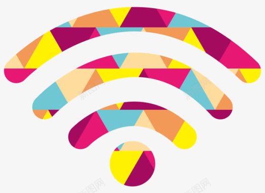 彩色马赛克wifi信号栏图标图标