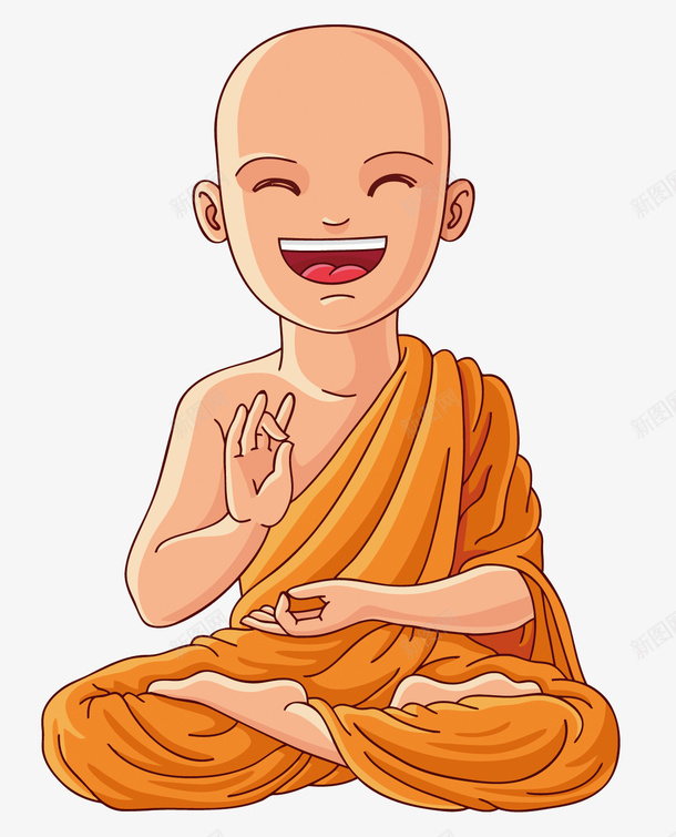 卡通坐禅和尚png免抠素材_新图网 https://ixintu.com 佛教 卡通 古代 和尚PNG矢量图 和尚免扣PNG图 坐禅 手绘 矢量和尚 黄色