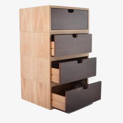 四格实木现代简约储物柜素材