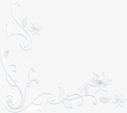 银色花朵中国风花朵装饰边框高清图片
