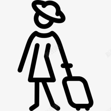 女旅行者图标图标