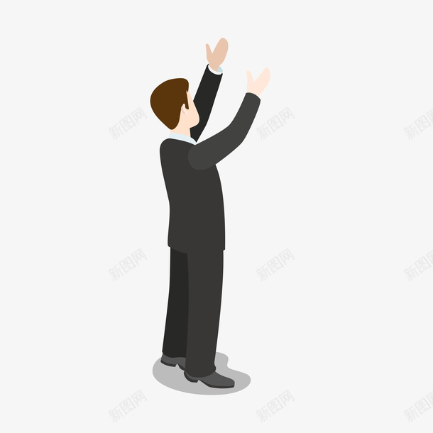 商务男士举手png免抠素材_新图网 https://ixintu.com 举手 人物 光泽 卡通 商务 手绘 投影 男士 装饰 质感 阴影 高举手臂