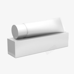 白色纸盒包装的牙膏管实物素材