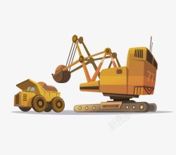 挖掘机和装载车素材