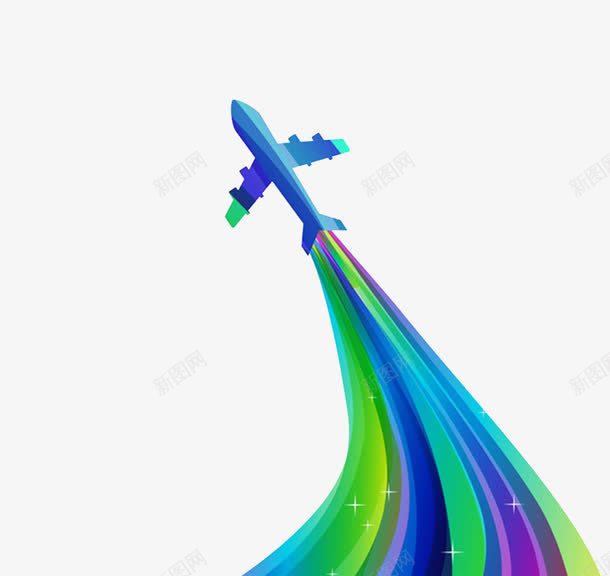 喷气机与彩色轨迹png免抠素材_新图网 https://ixintu.com 喷气 喷气机 客机 彩虹 现代交通工具 轨迹 飞机