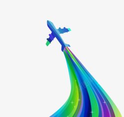 彩色的轨迹喷气机与彩色轨迹高清图片