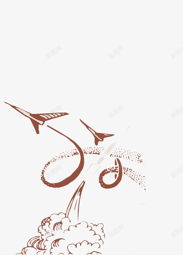 手绘飞机png免抠素材_新图网 https://ixintu.com 72周年 创意 卡通 手绘 抗战胜利 抗日战争 水彩 炸弹 飞机