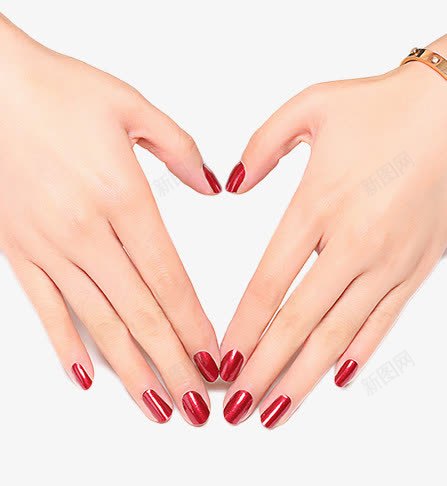 洁白的手片png免抠素材_新图网 https://ixintu.com 展开手 左右手 心形手势 手指图片 漂亮的手型 红色的指甲油 纤细的手指