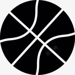 竹编篮篮球的剪影图标高清图片