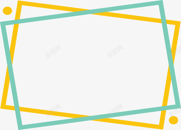 黄绿色矩形装饰框png免抠素材_新图网 https://ixintu.com 彩色线条 矢量png 矩形线性 矩形装饰框 矩形边框 线条边框