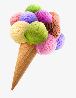 彩色圆球冰淇淋素材