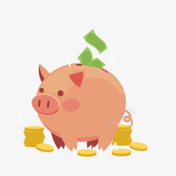 可爱的猪可爱存钱的猪储蓄罐高清图片