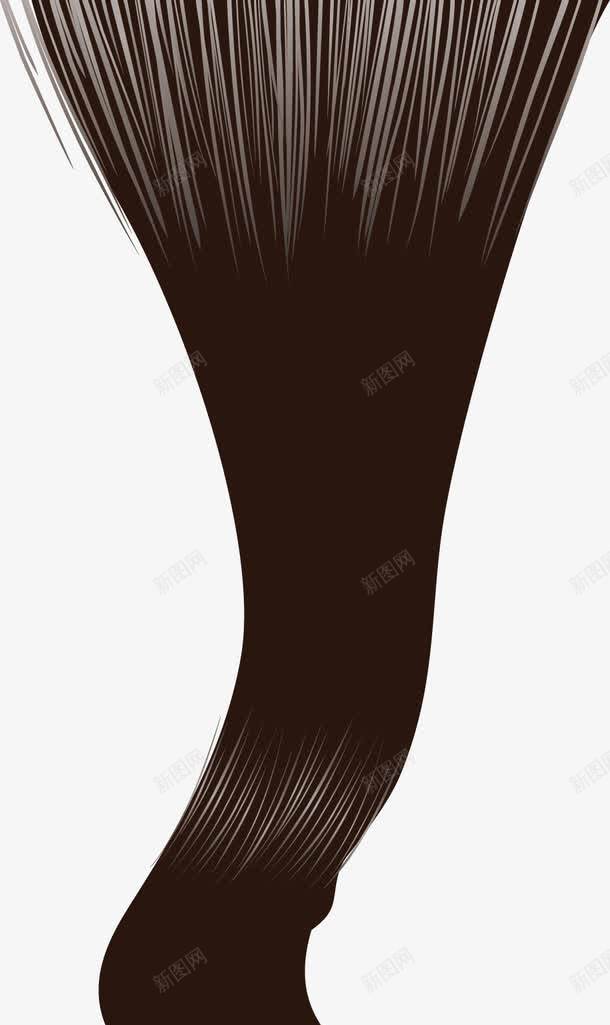 黑色头发png免抠素材_新图网 https://ixintu.com 创意 卡通 发丝 发梢 头发 手绘 黑色