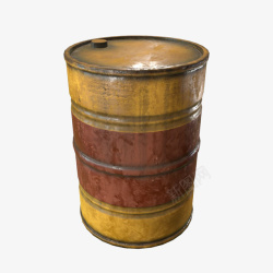 灰色机油桶一个黄红大桶装机油桶高清图片