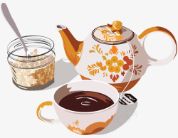 咖啡杯具装饰图案素材