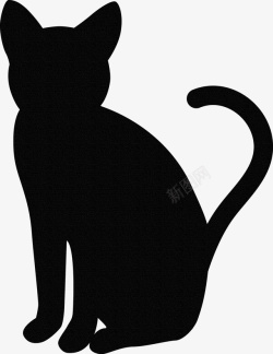 黑色剪影黑色猫咪剪影图标高清图片