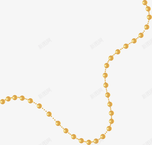 金色珍珠项链png免抠素材_新图网 https://ixintu.com 卡通手绘 女士用品 水彩 珍珠项链 金色 金项链卡通 饰品